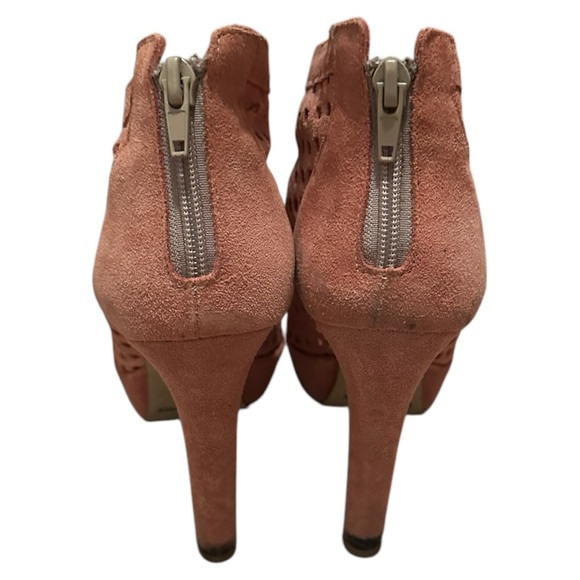 Pink Laser Cut Ankle Boots - Picture 3 of 3